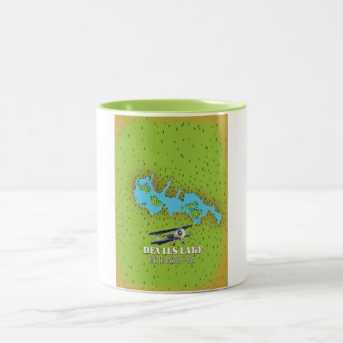 Devis Lake North Dakota USA map Two_Tone Coffee Mug