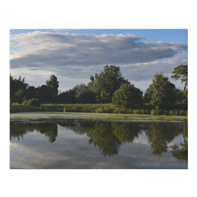 Devizes Lake Reflection Faux Wrapped Canvas Small (Front)