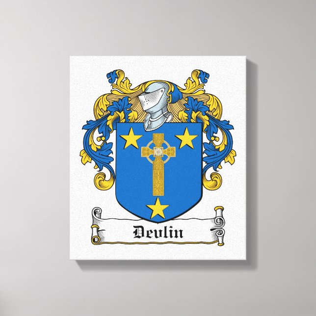Devlin Family Crest Canvas Print (Front)