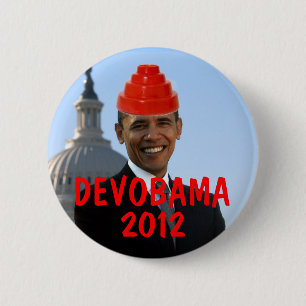 DEVOBAMA 2012 PINBACK BUTTON