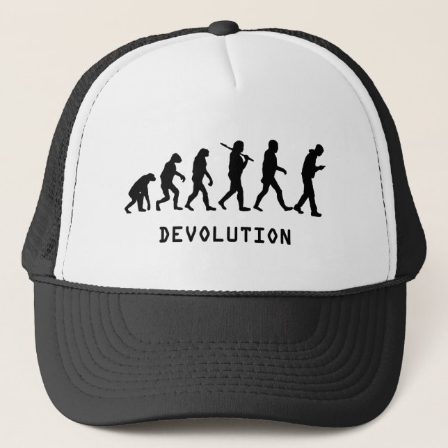 Devolution Cell Phone Trucker Hat (Front)