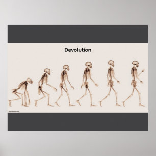 "Devolution", funny, humor, joke Poster