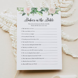 DEVON Babies In The Bible Baby Shower Game Card