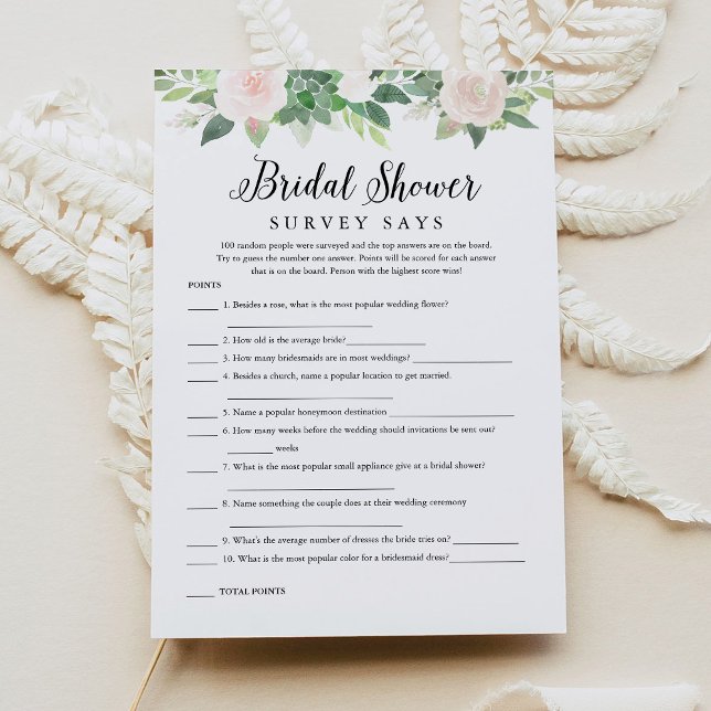 DEVON Bridal Shower Survey Says Game Card (Creator Uploaded)
