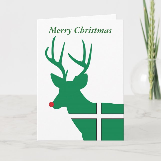 Devon Christmas Reindeer Christmas Card (Front)