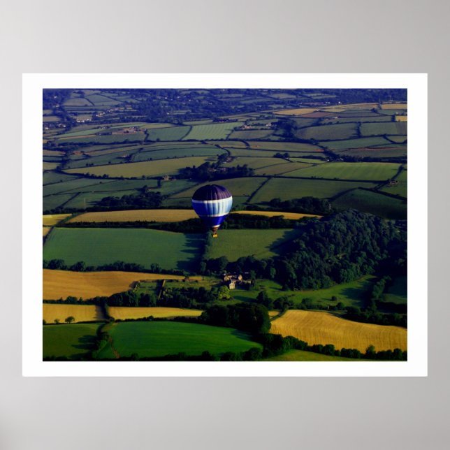 Devon Countryside Hot Air Balloon Part 2 Poster (Front)