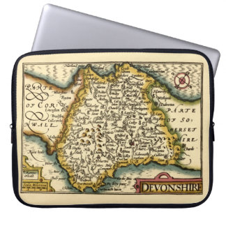 Devon (Devonshire) County England Antiquarian Map Laptop Sleeve