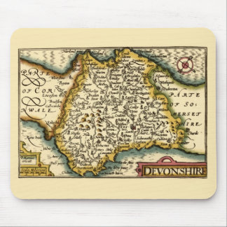 Devon (Devonshire) County England Antiquarian Map Mouse Pad