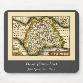 Devon (Devonshire) County England Antiquarian Map Mouse Pad