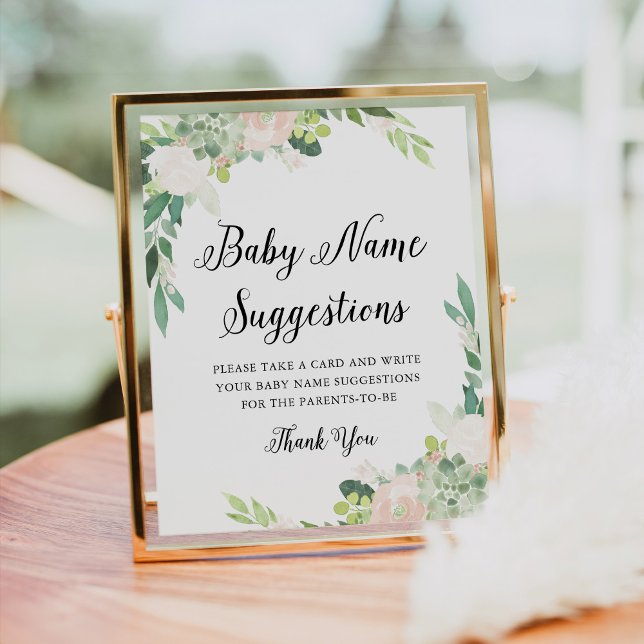 DEVON Greenery Baby Name Ideas Game Sign (Creator Uploaded)