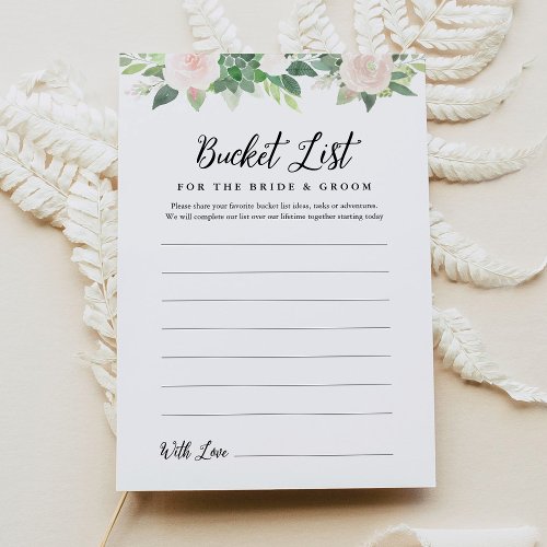 DEVON Greenery Bucket List Bridal Shower Game Card