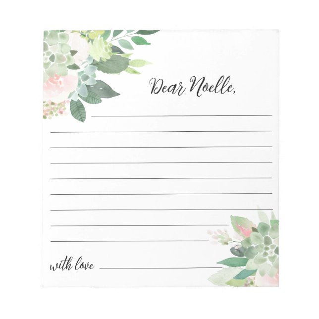 DEVON Greenery Time Capsule Star Baby Shower Notepad (Front)