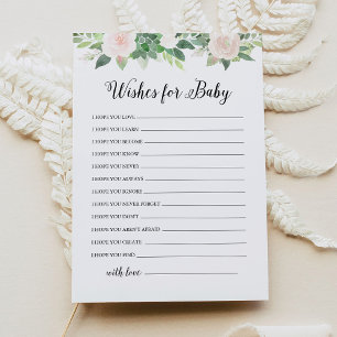 DEVON Greenery Wishes For Baby Shower Advice Card