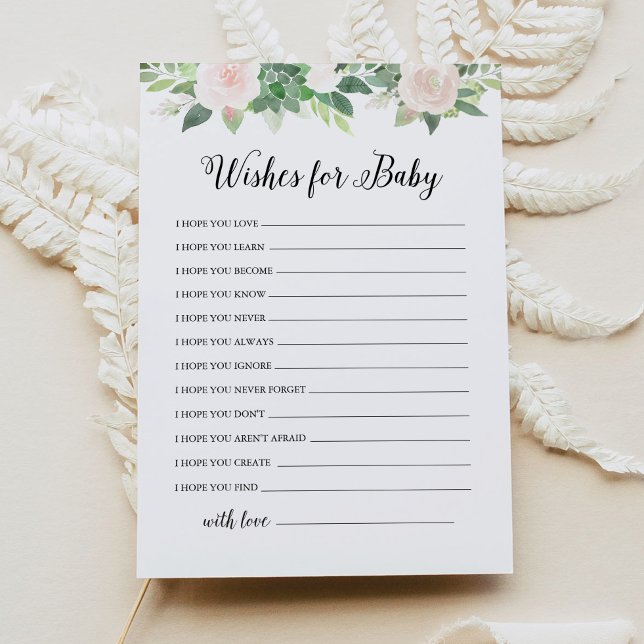 DEVON Greenery Wishes For Baby Shower Advice Card (Creator Uploaded)