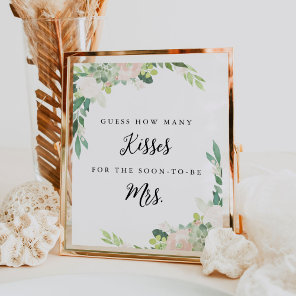 DEVON Guess How Many Kisses Bridal Shower Game Poster