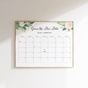 DEVON Guess The Due Date Baby Shower Game 16x20 Poster