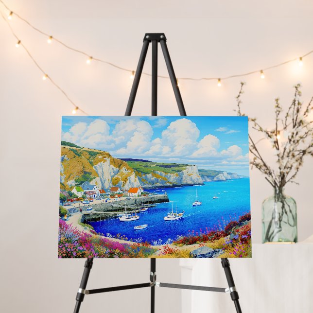 "Devon Harbour Dreamscape" – An English Seascape Foam Board (In Situ (Stand))