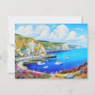 "Devon Harbour Dreamscape" – An English Seascape Postcard