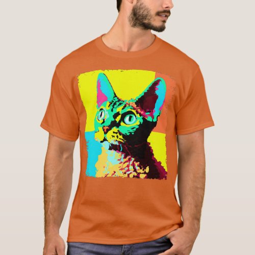 Devon Rex Art Cat Lover Gift T_Shirt