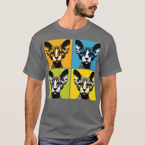 Devon Rex Art Cat Lovers T_Shirt