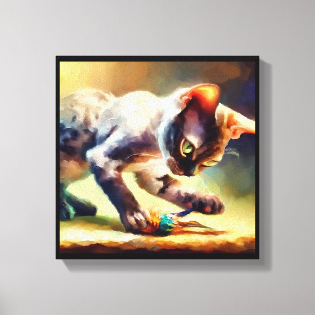 Devon Rex Cat  Canvas Print (Front)