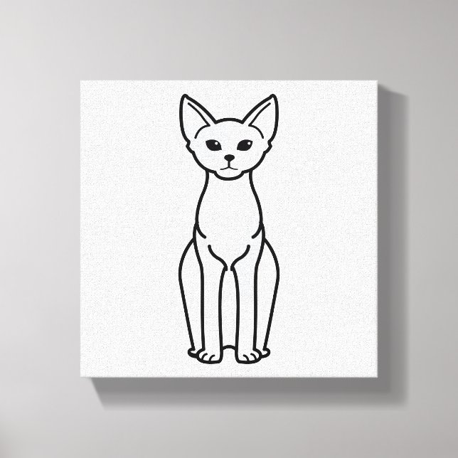 Devon Rex Cat Cartoon Canvas Print (Front)