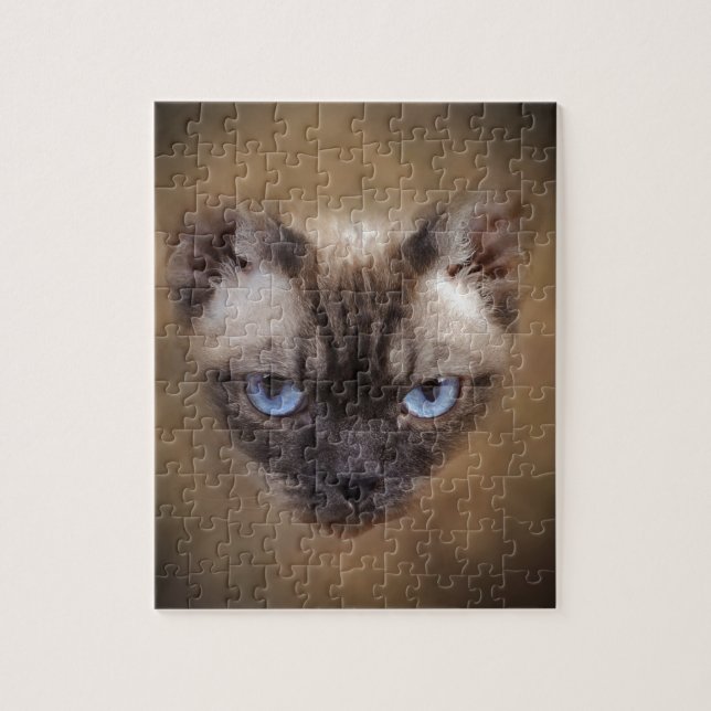 Devon Rex cat face Jigsaw Puzzle (Vertical)