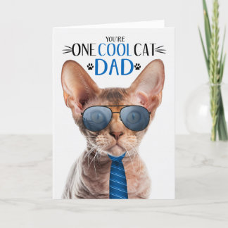 Devon Rex Cat Father's Day One Cool Cat Holiday Card