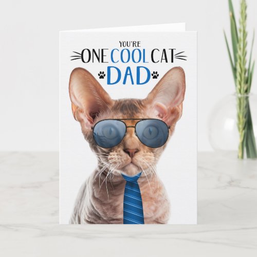 Devon Rex Cat Fathers Day One Cool Cat Holiday Card