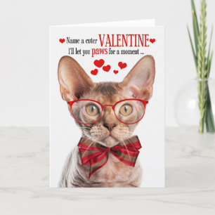 Devon Rex Cat Feline Humor Valentine's Day Holiday Card