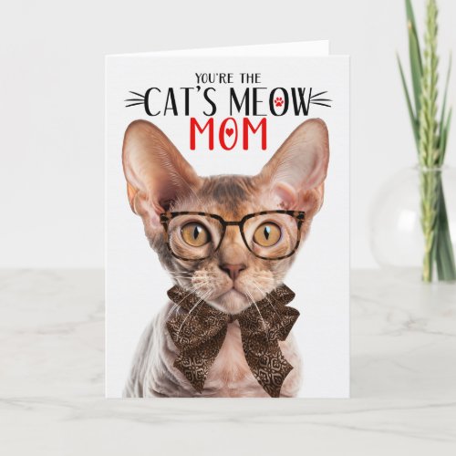 Devon Rex Cat for Mom on Mothers Day Holiday Card