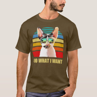 Devon Rex Cat I do what I want Funny Cat Lover T-Shirt