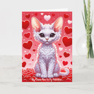 Devon Rex Cat is My Valentine Holiday Card