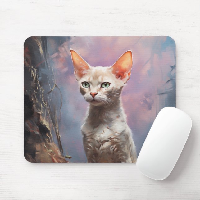 Devon Rex cat Mouse Pad (With Mouse)