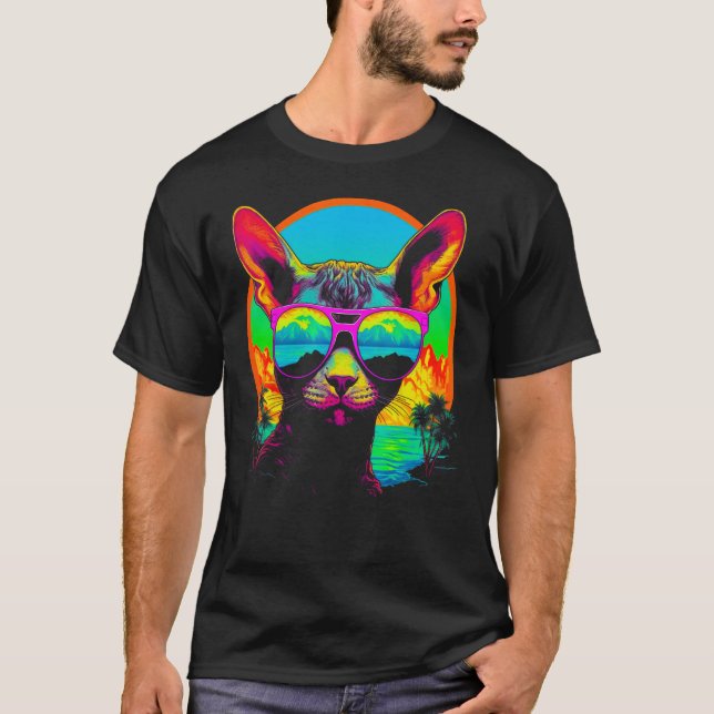 Devon Rex Cat Summer T-Shirt (Front)