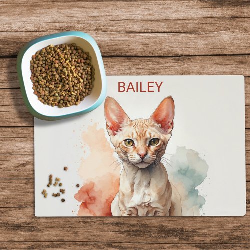 Devon Rex Custom Cat Food Mat