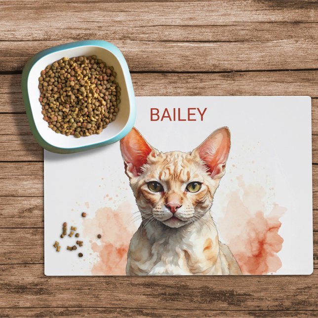 Devon Rex Custom Cat Food Mat (Creator Uploaded)