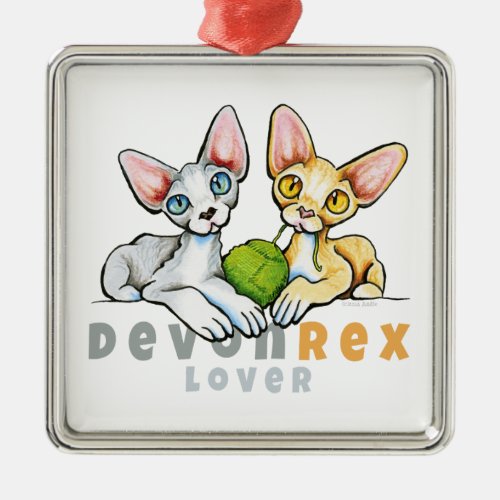 Devon Rex Lover Metal Ornament