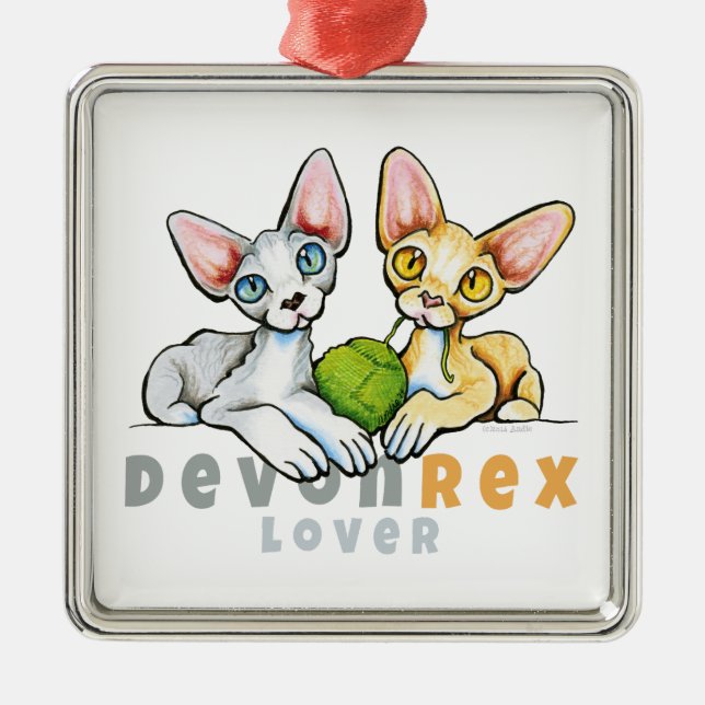 Devon Rex Lover Metal Ornament (Front)