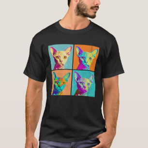 Devon Rex Pop Illustration Colorful Animal Women T-Shirt