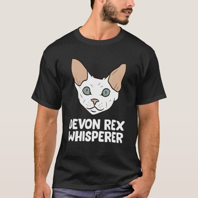 Devon Rex Whisperer Funny Devon Rex Cat T-Shirt (Front)
