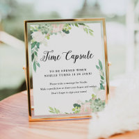 DEVON Time Capsule Baby Shower Sign