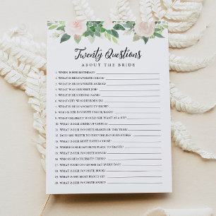 DEVON Twenty Questions About the Bride Game Invitation