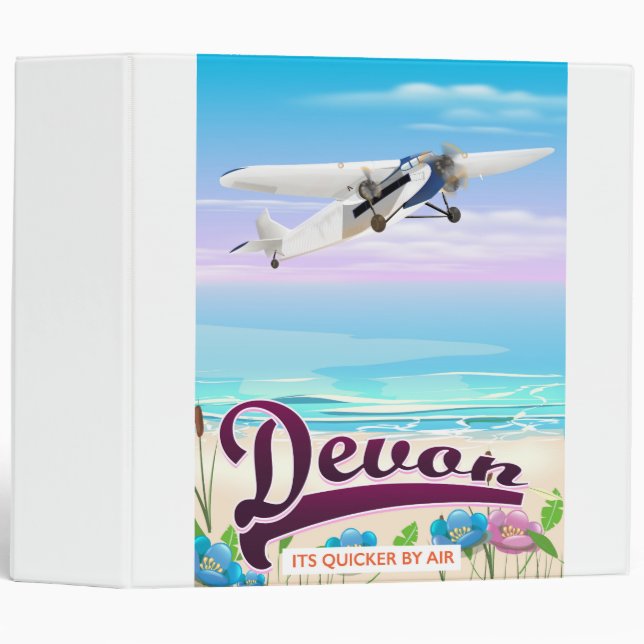Devon vintage flight travel poster 3 ring binder (Front/Spine)