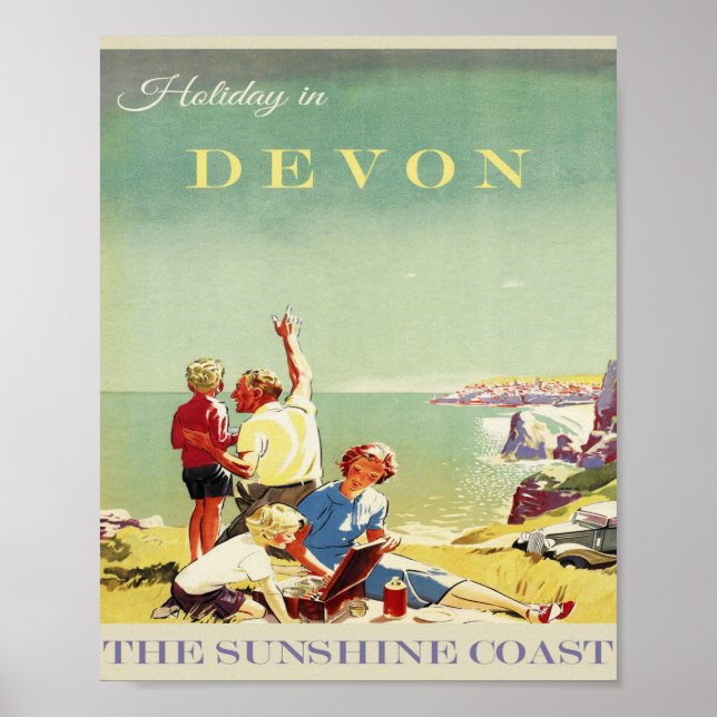 Devon Vintage Travel Poster (Front)