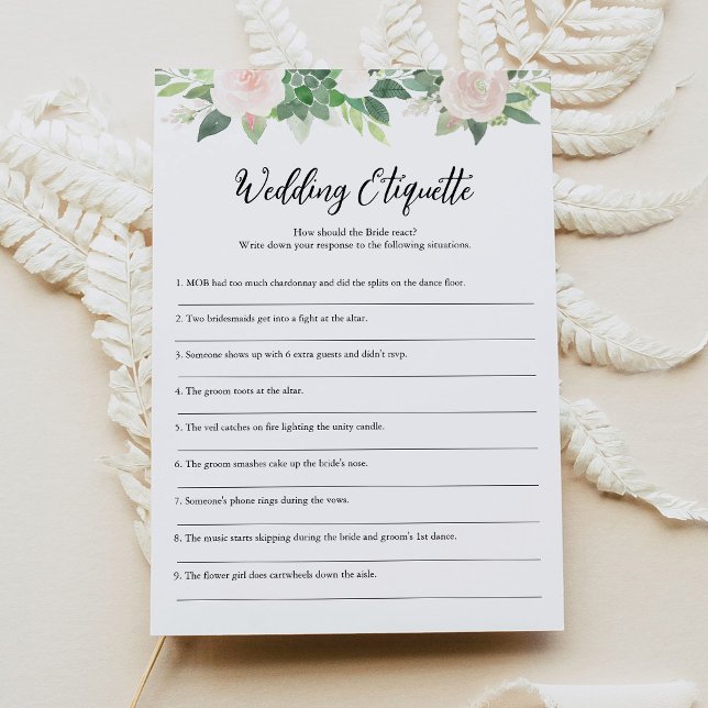DEVON Wedding Etiquette 911 Bridal Shower Game Invitation (Creator Uploaded)