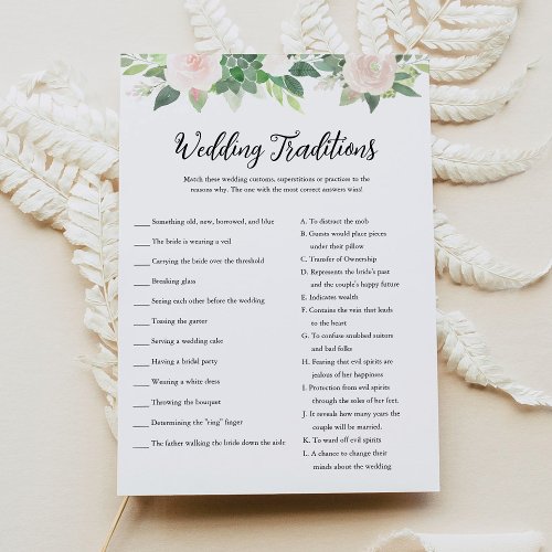 DEVON Wedding Traditions Bridal Shower Game Invitation