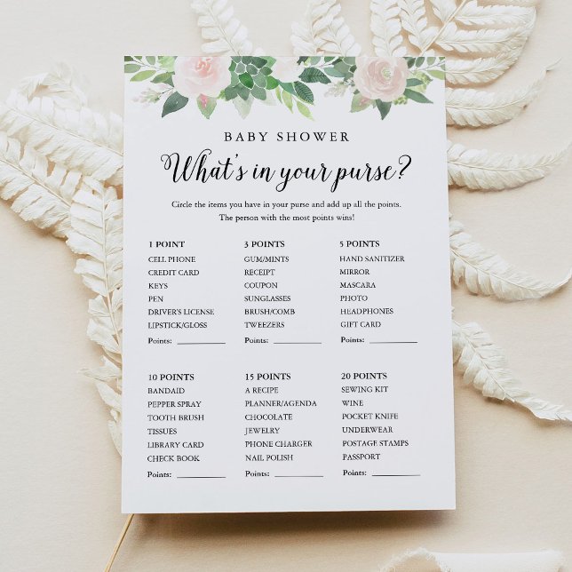 DEVON What's In Your Purse Baby Shower Game Invitation (Creator Uploaded)