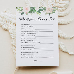 DEVON Who Knows Mommy Best Baby Shower Game Invitation