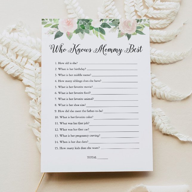 DEVON Who Knows Mommy Best Baby Shower Game Invitation (Creator Uploaded)